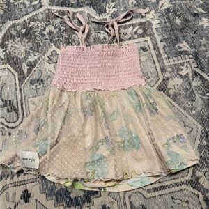 jane + jo Girls' Pink Smocked One-Piece Swim Dress